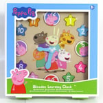 Peppa Pig Wooden Learning Clock. 12 Numbered Coloured Puzzle Pieces. For Ages 3+