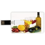 8G USB Flash Drives Credit Card Shape Wine Memory Stick Bank Card Style Composition with Small Barrel Two Types of Grapes Drinks Beverage Product Decorative,Red Yellow Light Green Waterproof Pen Thum