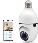 Ampoule Camera Surveillance Wifi Camera Connectee Smartphone A Distance Interieur Sans Fil E27 355°Camera Smart Life Pour La Sécurité Domestique Avec Vision Nocturne En Couleur