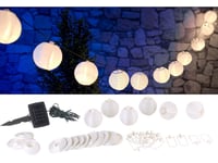 Guirlande LED solaire blanc chaud avec 20 lampions - 6 m - Lunartec