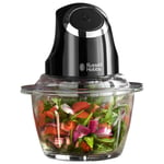 Russell Hobbs Desire Mini Chopper Vegetable & Onion 500ml Glass Bowl 200W Black