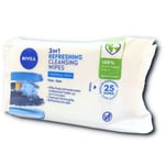 NIVEA 3 IN 1 REFRESHING CLEANSING WIPES  FOR NORMAL SKIN  25 WIPES