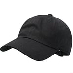 GADIEMKENSD Kids Plain Baseball Cap Unconstructed Fitted Toddler Sun Hat Washed Cotton Kids Baseball Hat Beach Camping Golf Travel for Girls Boys 3-7 Years Black