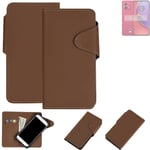 Protective cover for Motorola Moto G84 5G flip case faux leather brown mobile ph