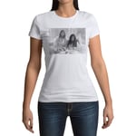 T-Shirt Femme Col Rond John Lennon Yoko Ono Vintage Beattles Noir & Blanc 70's