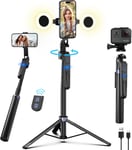 Trepied Smartphone 180 Cm De Suivi Du Visage, Rotation À 360 °, Trépieds Avec Lumières De Remplissage,Trépied Pour Téléphone, Compatible Avec Iphone Et Android, Pour Les Voyages,En[Sma071465]