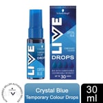 Schwarzkopf LIVE Colour Drops Semi-Permanent Hair Dye, Crystal Blue