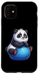 Coque pour iPhone 11 Panda on Balle d'exercice Gym Fitness Entraînement