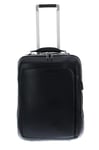 PIQUADRO Modus Trolley Cabin 2 Wheels in Leather for PC 15.6 Inches with Two Compartments, Black, 50 cm, Contemporary