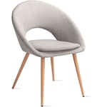 Lot de 2 chaises de salle à manger avec accoudoirs, salon, bureau ou cuisine, style élégant, gris perle