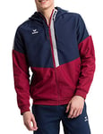 Erima Squad Veste à Capuche Tracktop Homme, New Navy/Bordeaux/Silver Grey, FR : S (Taille Fabricant : S)