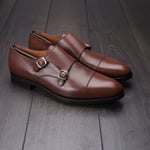 Skolyx double monk strap dark brown UK9,5 / EU 43,5 - seconds