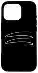 Coque pour iPhone 16 Pro Dessin de ligne en blanc