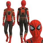 Iron Spider Suit Cosplay Kostym Fest Jumpsuit Monterade Barnkläder Spiderman Ansiktsmålning 130cm