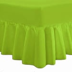 Indus Textiles Valance Frilled Percale Fitted Bed Sheets - Green - 4ft Small Double