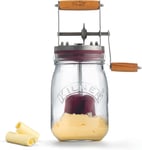 Kilner Butter Churner Set 1L Glass Jar with Hand Churning Mechanism and... 