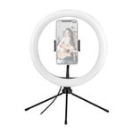 T'nB Influence Ring Light with Compact Tripod, Adjustable LED Ring Light, Ideal for Photos, Videos and Lives Tiktok/YouTube/Twitch/Instagram, 3 Light Modes and Adjustable Brightness – Black