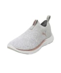 PUMA Women Softride Remi Slip-on Knit Wn's Chaussures de course sur route, Ash Gray White Rose Gold Metallic, 37 EU