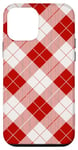 Coque pour iPhone 12 mini Plaid rouge, carreaux de Noël, rouge et blanc, hygge nordique