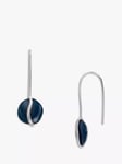 Skagen Glass Stone Wave Drop Earrings, Silver/Blue