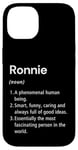 Coque pour iPhone 14 Ronnie Définition du nom Dictionnaire amusant