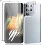 [2+2 Pièces] Tpu Protection Écran Pour Samsung Galaxy S21 Ultra Et Galaxy S21 Ultra Caméra Arrière Protecteur, Anti-Rayures/Transparent Hd, Protection Film Pour Galaxy S21 Ultra