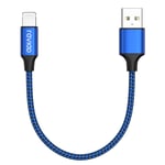 Câble Iphone Court 30cm Chargeur Iphone, [Certifié Mfi] Nylon Cable Lightning Charge Rapide Compatible Avec Iphone 13 12 11 Pro Max Mini Xr Xs X 8 7 6 Plus 6s 6 Se 5 5s 5cbleu