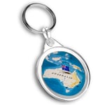 Keyring Circle - Australia World Map Flag  #44172