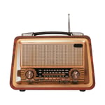 Portable Wooden Retro Radio Wireless Bluetooth Speakers HIFI Stereo AM/FM2373