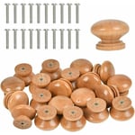 20pcs Tiroir de Porte Poignée en Bois, Bouton de Meubles, Poignées de Meuble pour Placard Armoire Cuisine, Boutons à Tirer Ronds pour Armoire Tiroir