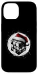 Coque pour iPhone 14 Magic Cube Bonnet de Père Noël – Cube coloré vintage pour amoureux de Noël