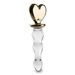 Gode godemichet en verre Golden Heart gode vaginal ou anal homme ou femme