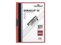 Durable Duraclip 30 - Klipsfil - For A4 - Kapasitet: 30 Ark - Rød Med Transparent Frontdekke