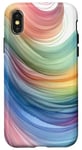 Coque pour iPhone X/XS Aquarelle minimaliste abstrait pastel coloré arc-en-ciel vague