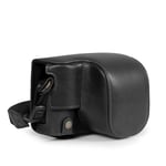 MegaGear Genuine Leather Camera Case for Fujifilm X100VI - Stylish and Protective (Black)