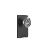 White Black Contrast Triangles Hexagons Geometric Pattern PopSockets PopWallet pour MagSafe