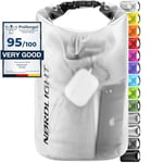 Sac Étanche 20L Dry Bag - (Transparent) Sac Imperméable avec Fermeture Roll Top Et Bandoulière | Natation, Plage, Canoë, Stand Up Paddle, Plongée