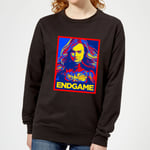 Avengers Endgame Captain Marvel Poster Women's Sweatshirt - Black - XXL - Noir