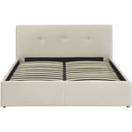 Lit coffre seguro velours beige crème 160x200 sommier inclus