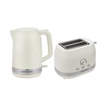 Hamilton Beach Ella Cream Kettle & 2 Slice Toaster Modern Matching Breakfast Set