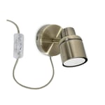 Benton Gold IP44 Wall Light With Cable Plug