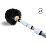 Tête de loup balai brosse boule Manche télescopique aluminium - Quantité x 6 - Tête de loup pro manché 5,5 m