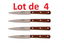 PRADEL EXCELLENCE  - LOT DE 4 COUTEAUX steak 10 CM MANCHE BOIS 3 RIVETS