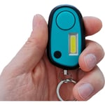 Alarme personnelle compacte anti-agression vol sos - sirène 120 dB / lampe flash led puissante 3 modes - Bleu turquoise