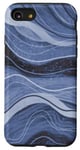 Coque pour iPhone SE (2020) / 7 / 8 Bleu clair, bleu marine et motif tourbillons noirs