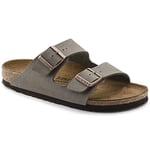 Birkenstock Mixte Arizona Birko-flor Nubuck Large Mules, Stone, 37 EU