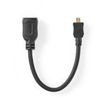 Nopea HDMI-naaras-HDMI-mikrokaapeli Ethernetillä, 4K@30Hz, 10,2 Gbps, 0,2m