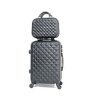 CELIMS - Valise Cabine Voyage avec Vanity Trousse de Toilette 30cm Noir Approuvée par 100+ Compagnies Aériennes | Légère et Rigide | Petite Valise Cabine 55x40x20 | Bagages Cabine | Set de Bagage