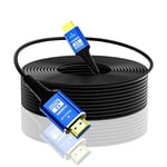 Câble Hdmi Fibre Optique 50M,18Gbps 4K Ultra High Speed Support 4K@60Hz(4:4:4 Rgb) Hdr10,Hdcp2.2,Earc,3D,Cec Cordon Actif 2.0 Unidirectionnel,Résistant Aux Interférences,Fin Et Fle[VID061733]