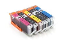 vhbw 5x cartouches compatible pour Canon Pixma MG5750, MG5751, MG5752 imprimante - Set cyan, magenta, jaune, noir, photo noir